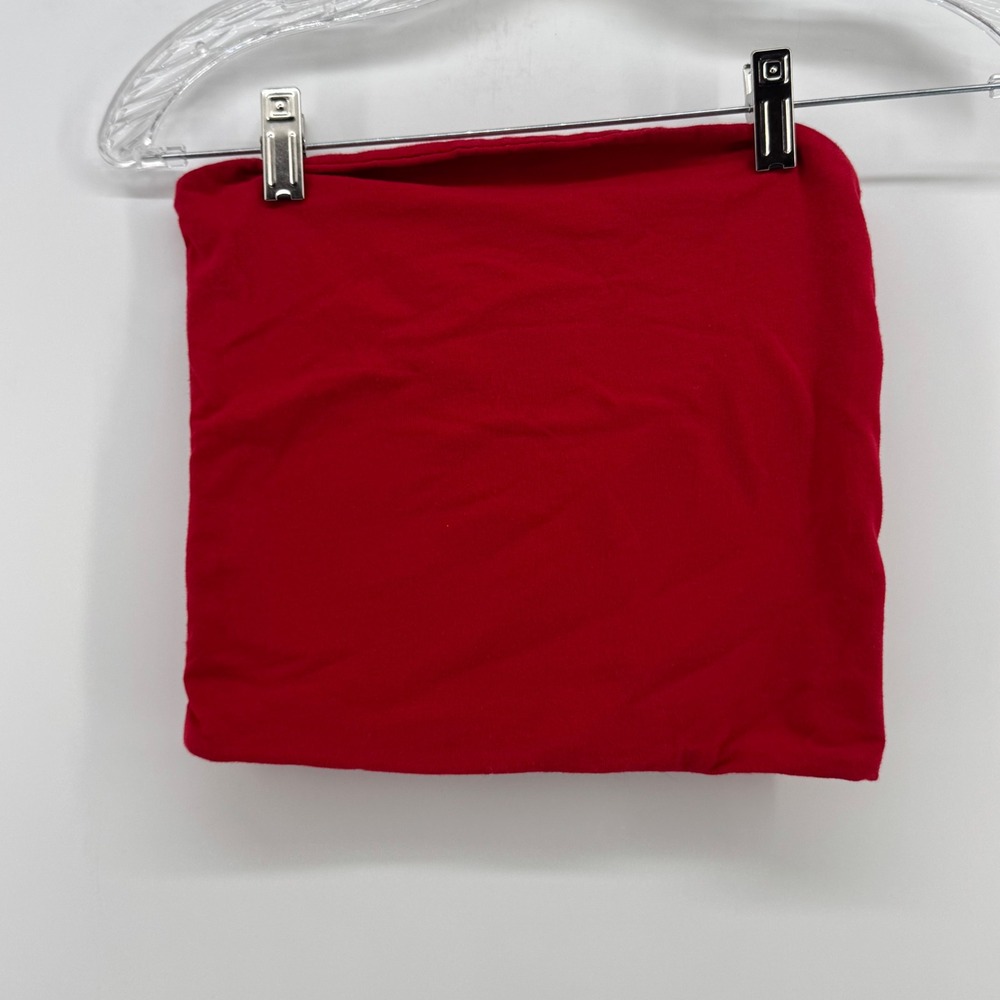 Brandy Melville Womens Red Cotton Blend Strapless Stretch Tube Top One Size